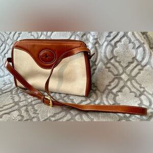 Hunt Club White & Brown Leather Crossbody Bag